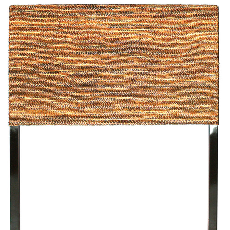 Queen Mahogany and Water Hyacinth Woven Headboard