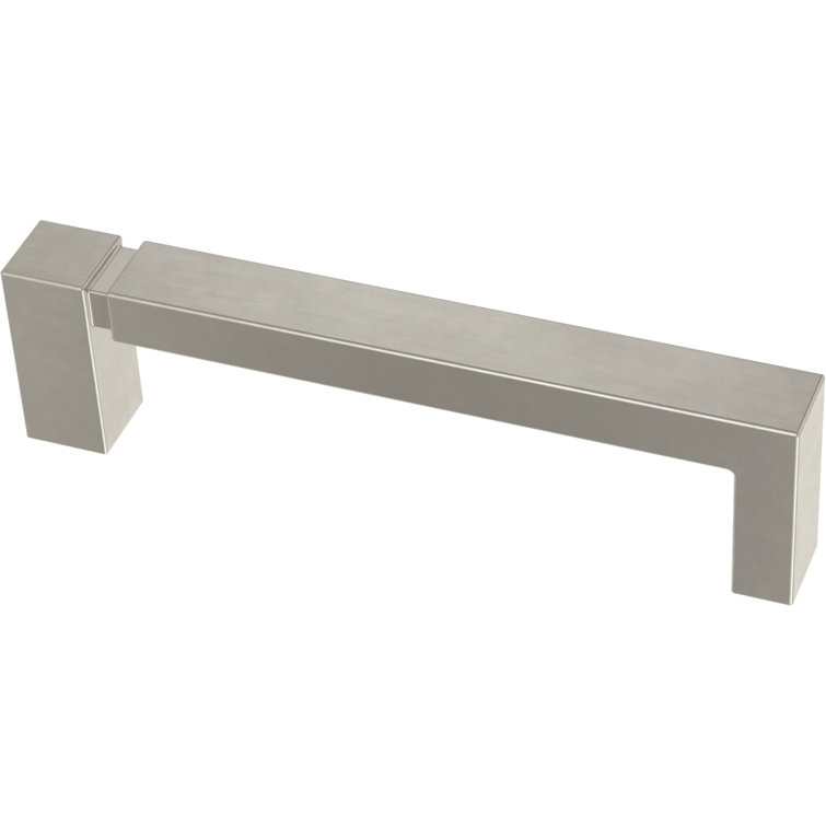 Brushed Nickel Asymmetric Notched 3.75'' Bar Pull Set
