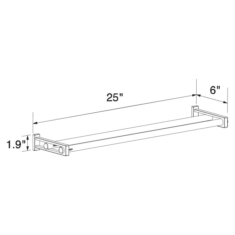 24'' Polished Chrome Double Towel Bar