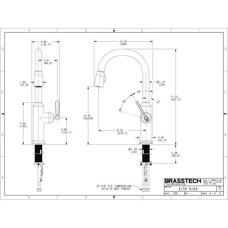 Polished Chrome Single Handle Pull Down Kitchen Faucet