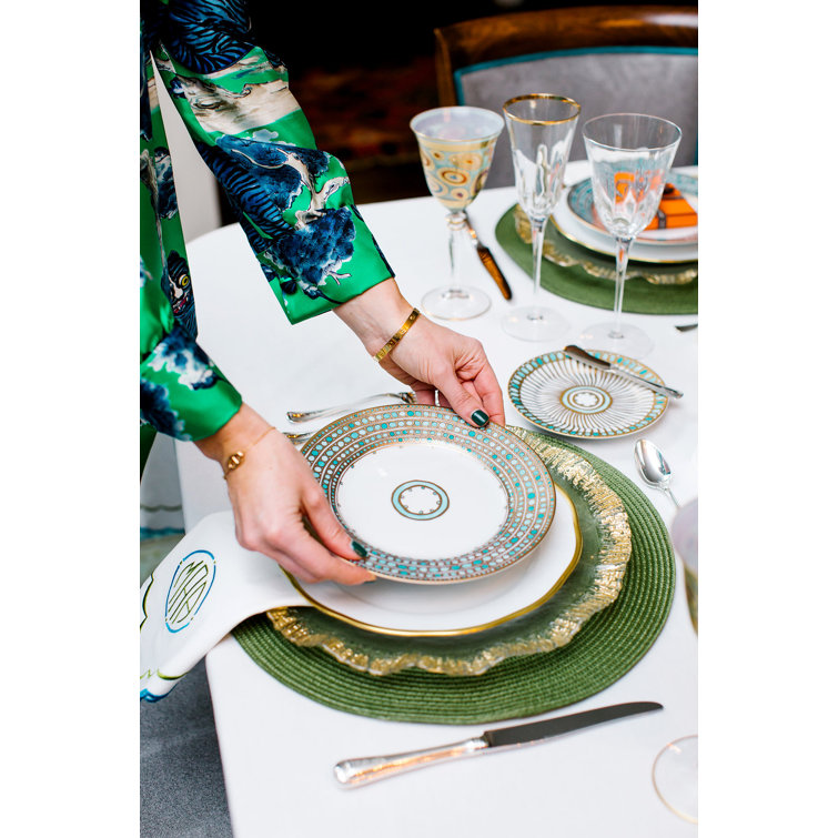 Rufolo Opulent Gold Rim 12.75" Handcrafted Glass Charger