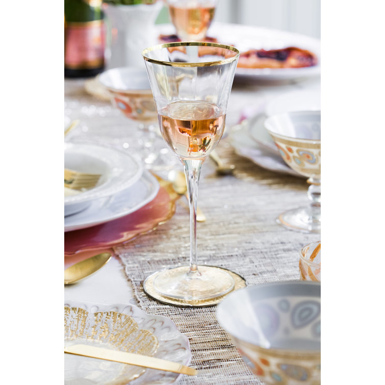 Elegant Gold-Plated Glass Canape Plate with Scallop Embellishment