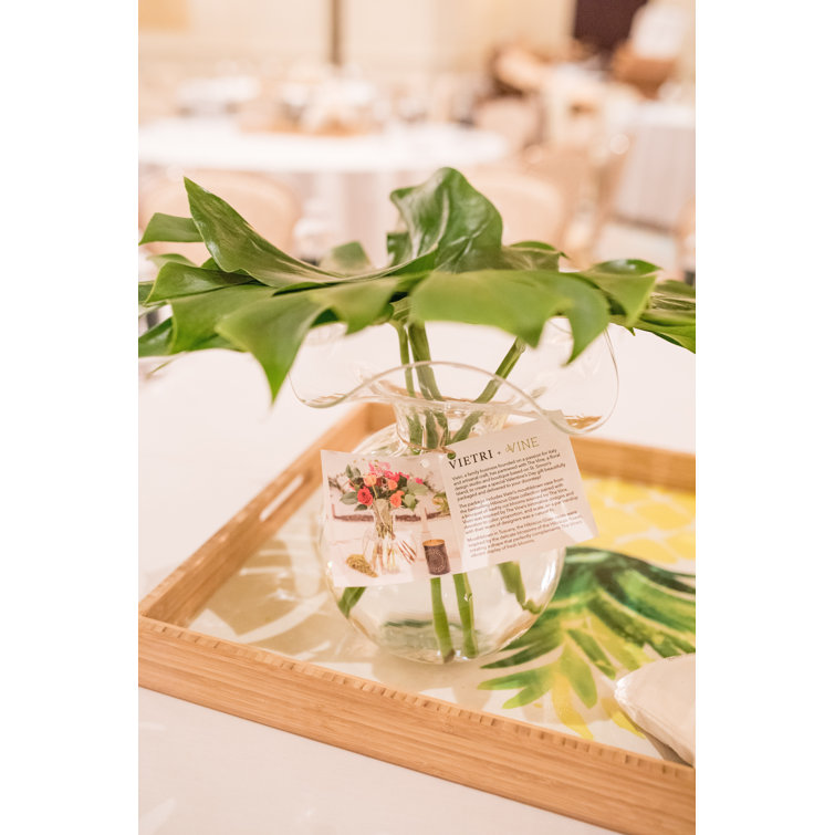 Elegant Clear Glass Fluted Vase with Delicate Hibiscus Petal Design
