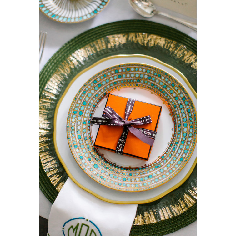 Rufolo Opulent Gold Rim 12.75" Handcrafted Glass Charger