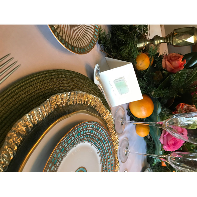 Rufolo Opulent Gold Rim 12.75" Handcrafted Glass Charger