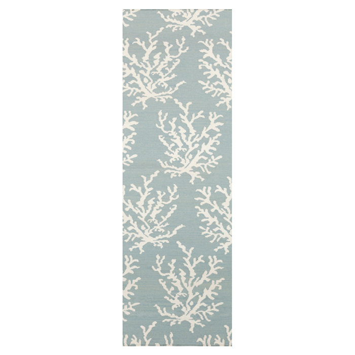 Boardwalk Reversible Blue Wool Runner Rug - Flat Woven & Stain-Resistant