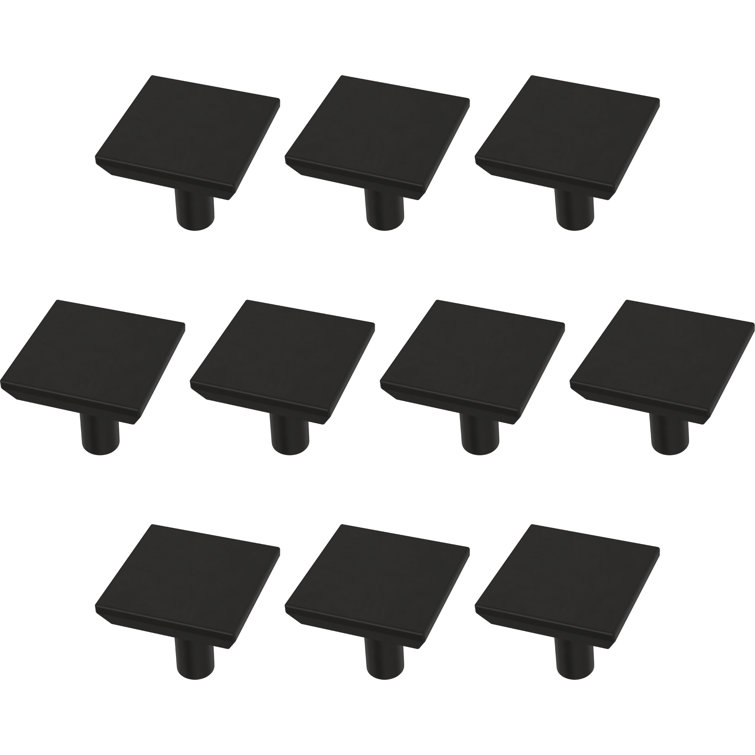 Matte Black Square Brass Cabinet Knob Set
