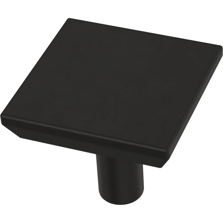 Matte Black Square Brass Cabinet Knob Set