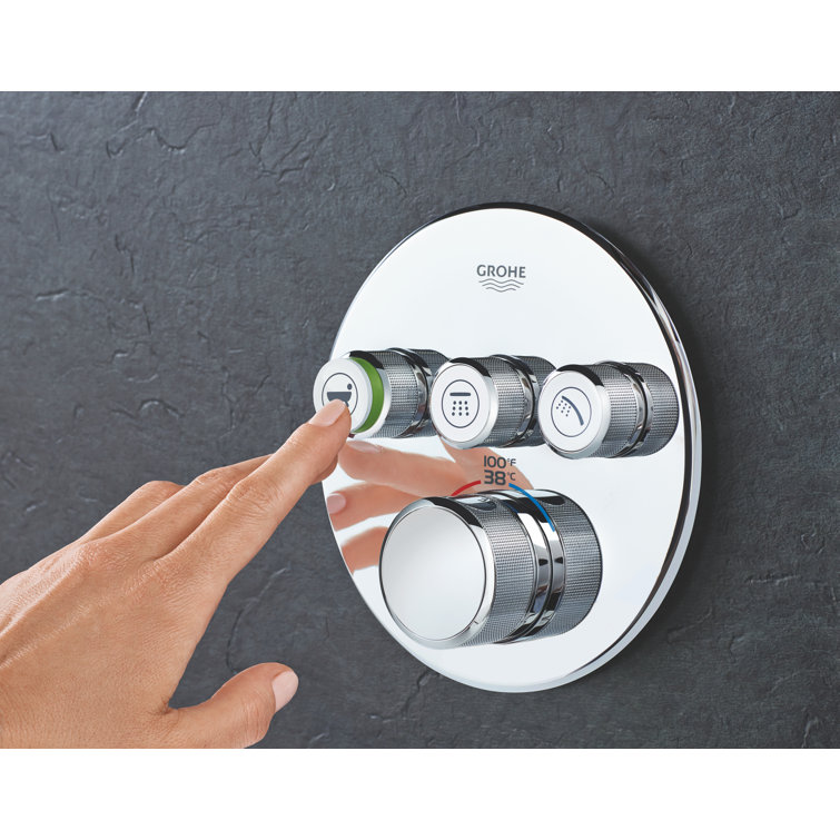 Grohtherm Starlight Chrome Triple-Function Shower Valve Trim Kit