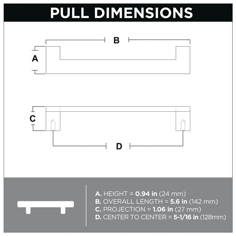 Brushed Nickel Modern Cabinet and Drawer Pull Handles, 10-Pack