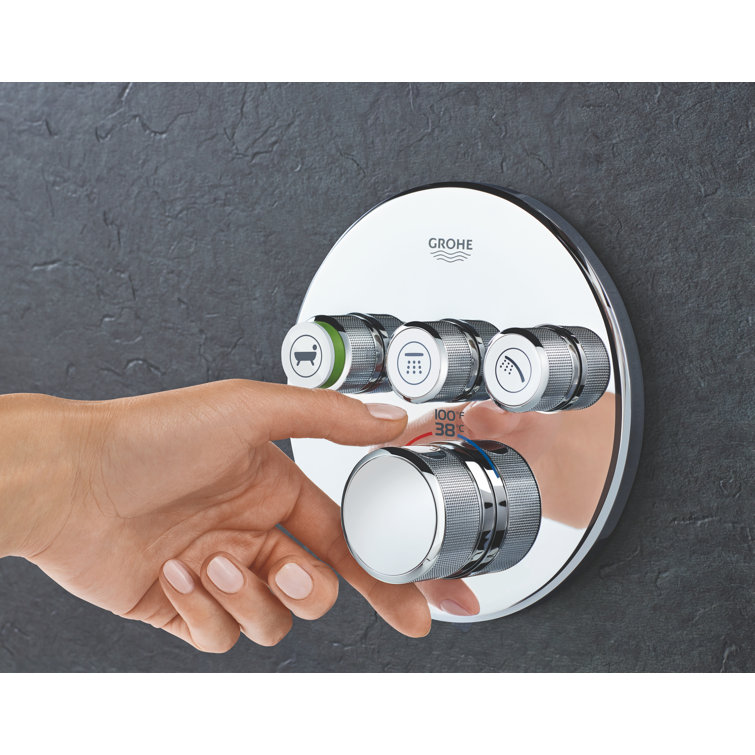 Grohtherm Starlight Chrome Triple-Function Shower Valve Trim Kit
