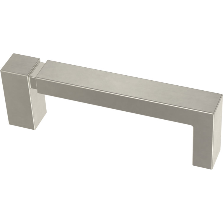 Brushed Nickel Modern Asymmetric Notched Cabinet Bar Pulls