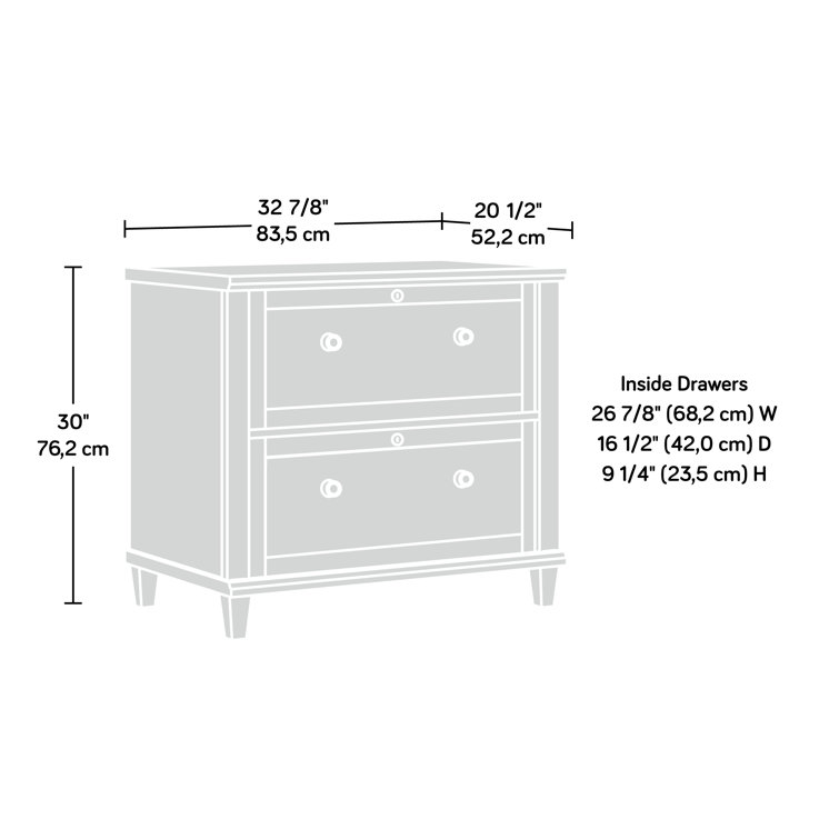 Emery Oak 2-Drawer Lockable Lateral File Cabinet