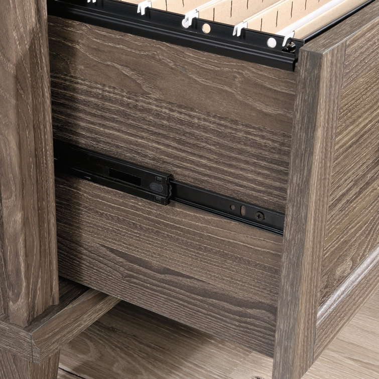 Emery Oak 2-Drawer Lockable Lateral File Cabinet
