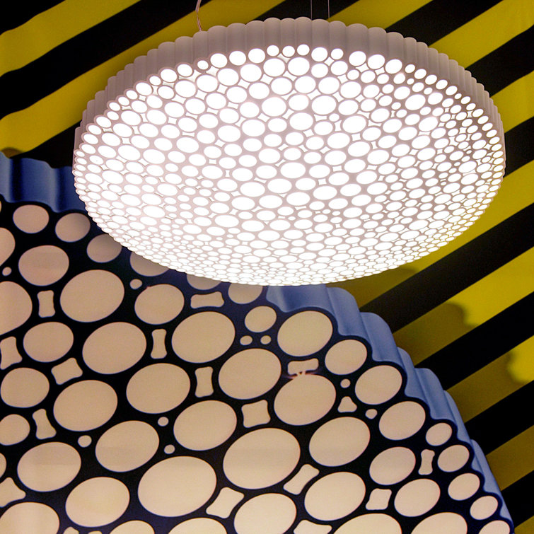 Luna Elegance 3000K LED White Drum Pendant Light