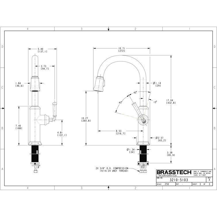Gavin Polished Brass Single Handle Pull Down Kitchen Faucet