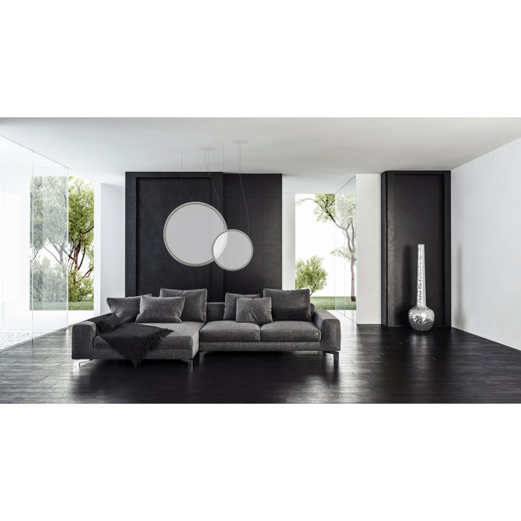 Small Polished Aluminum LED Vertical Suspension Light