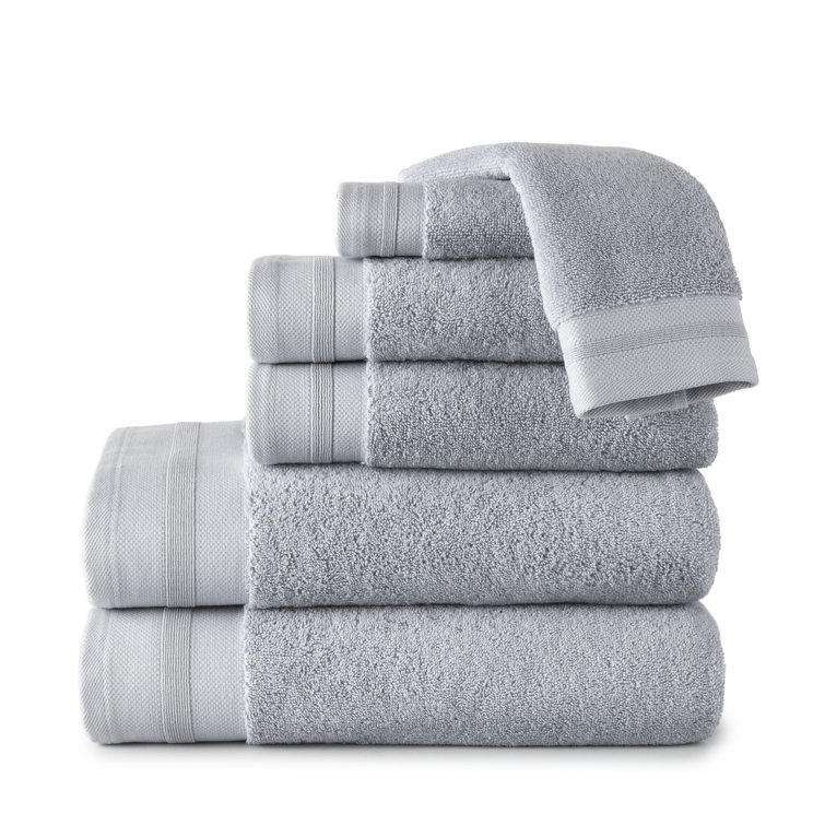 Luxurious Blue Cotton Washcloth Set with Solid Design