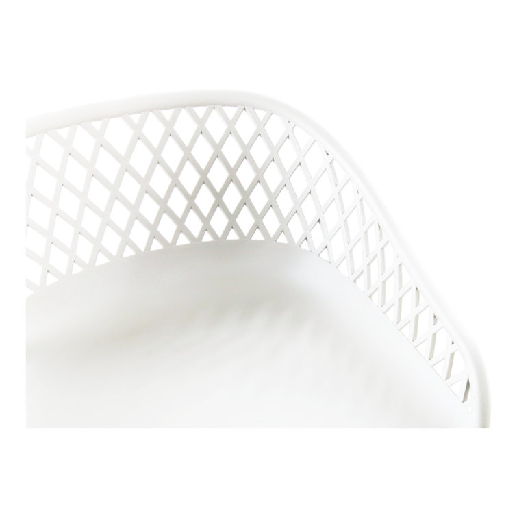 White 29" Modern Low-Back Patio Bar Stools Set of 2