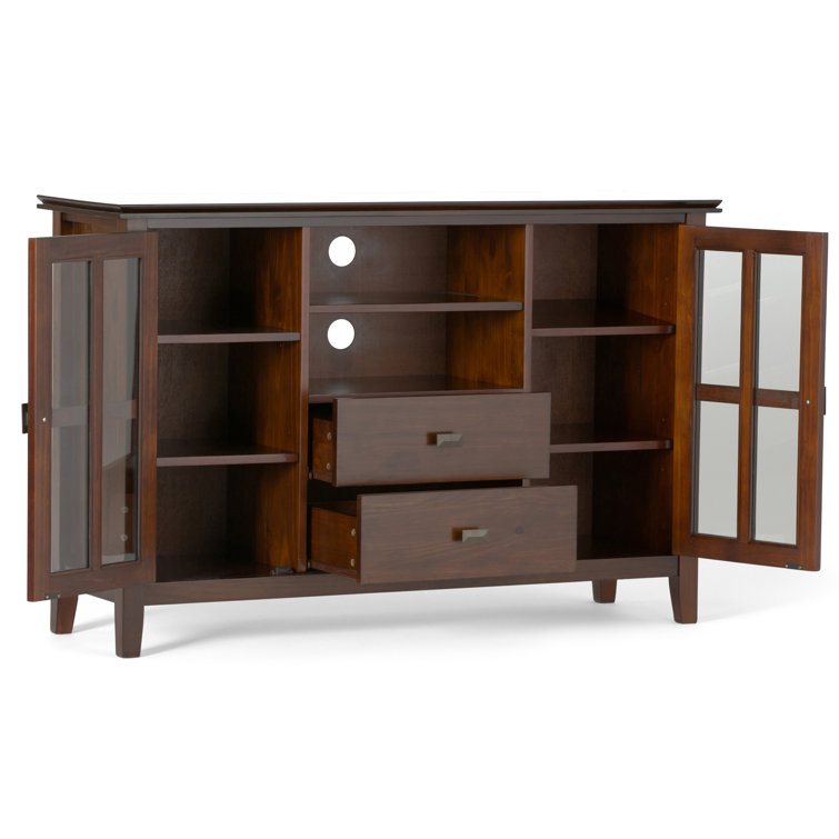 Russet Brown Medium Wood TV Media Console with Cabinet