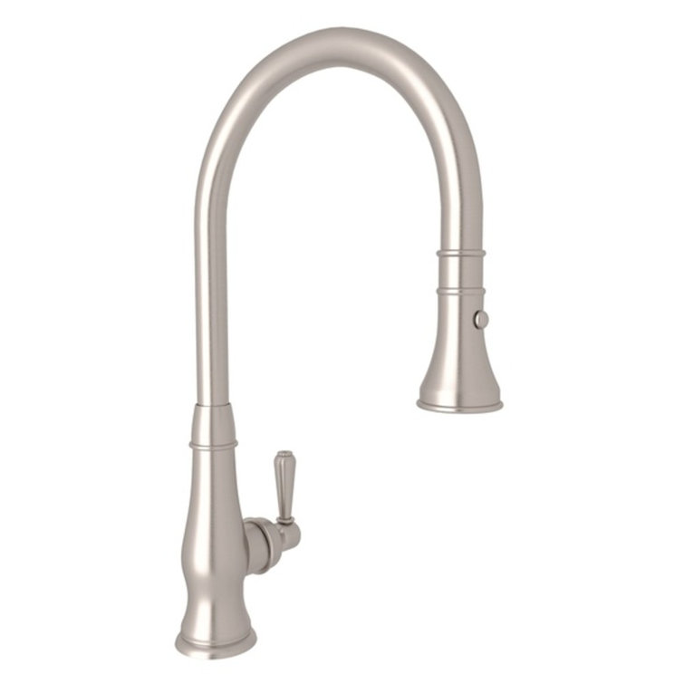 Polished Nickel Traditional Kitchen Faucet with Pull-out Spray