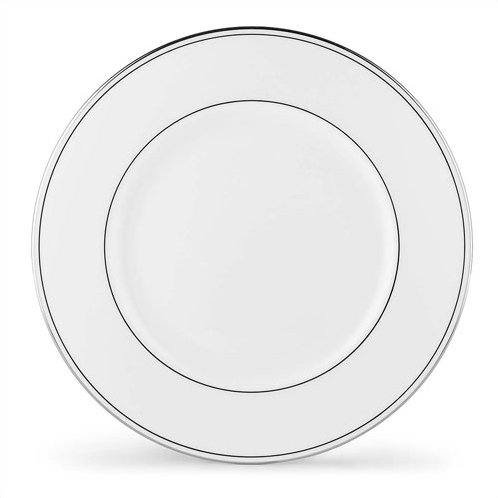 White Porcelain Dinner Plate with Platinum Accent