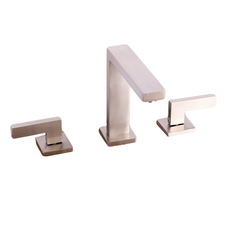Brushed Nickel Modern Bathroom Faucet with Dual Handles