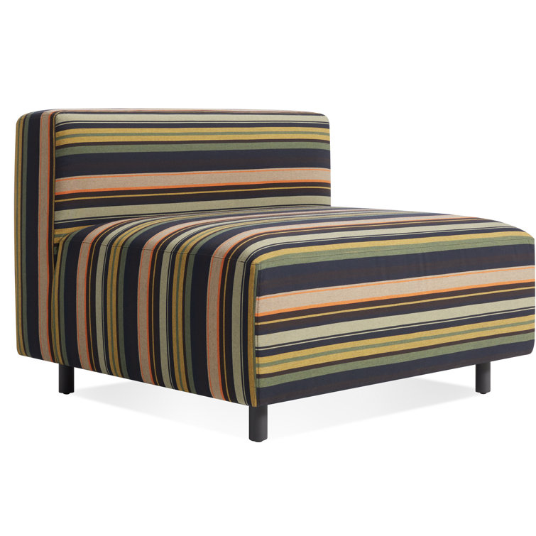 Sunbrella Stripe Fabric Outdoor Armless Lounge Chair