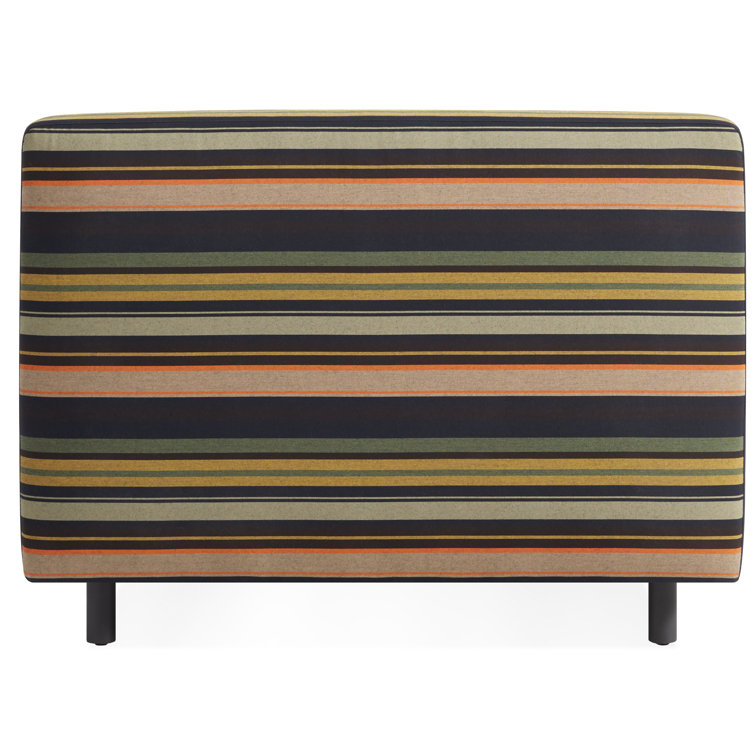 Sunbrella Stripe Fabric Outdoor Armless Lounge Chair