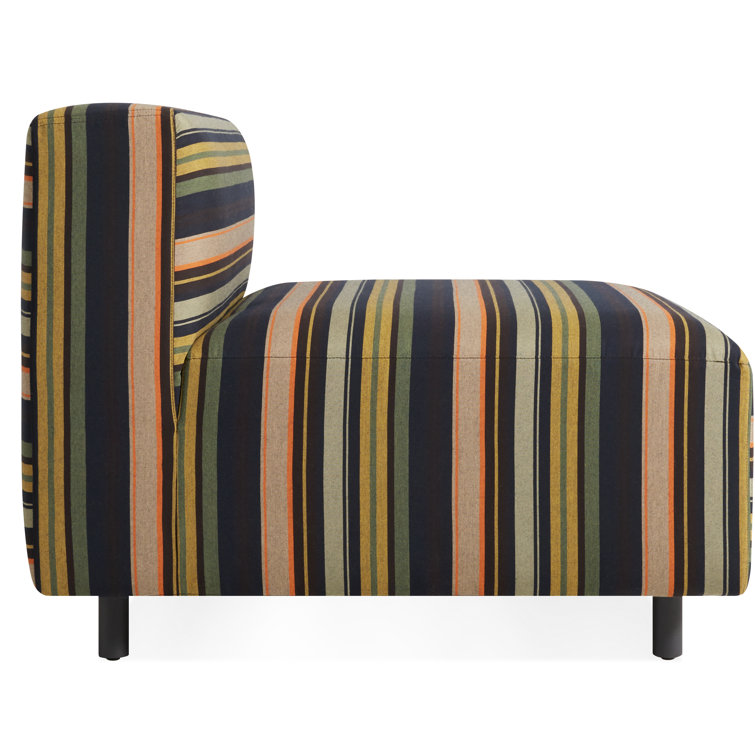 Sunbrella Stripe Fabric Outdoor Armless Lounge Chair