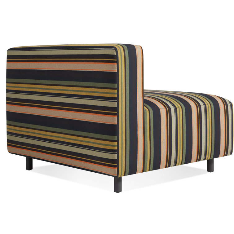 Sunbrella Stripe Fabric Outdoor Armless Lounge Chair