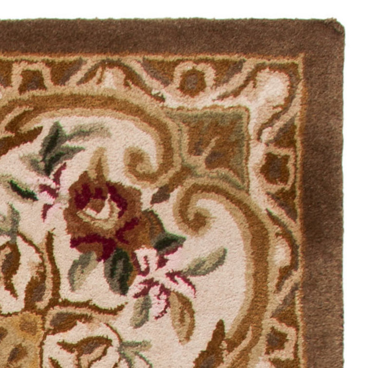 Ivory and Gold Hand-Tufted Wool Persian Area Rug