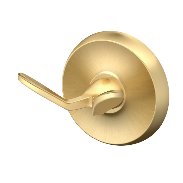 Brushed Brass Wall Mounted Double Robe Hook