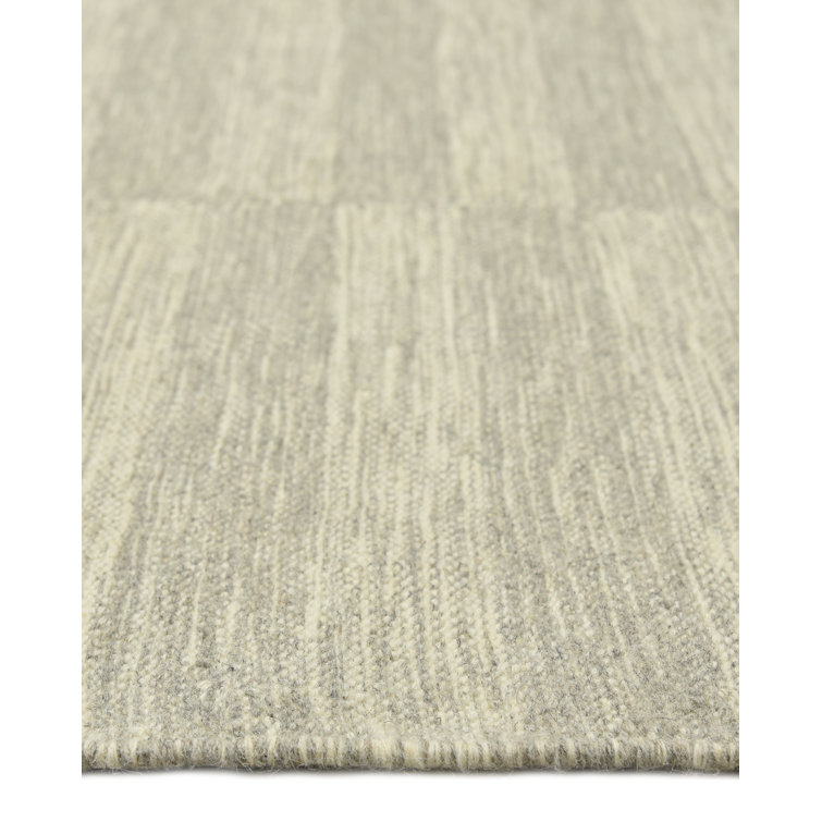 Louella Silver Stripe Handwoven Wool 8' x 10' Area Rug