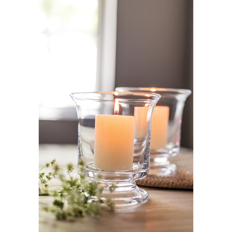 Small Clear Glass Hurricane Candle Holder