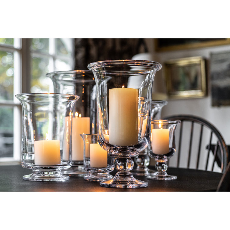 Small Clear Glass Hurricane Candle Holder
