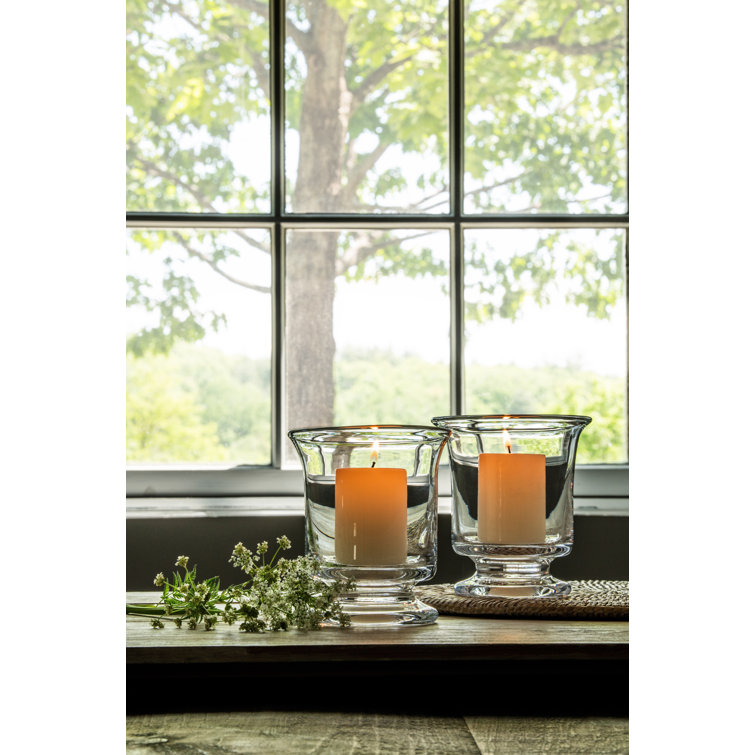 Small Clear Glass Hurricane Candle Holder