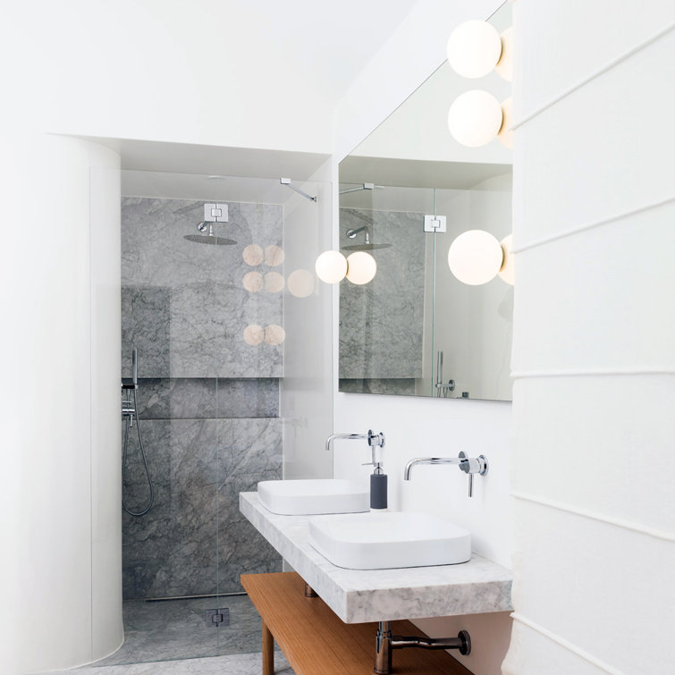 Matte White Hand Blown Glass Globe Flush Mount Light