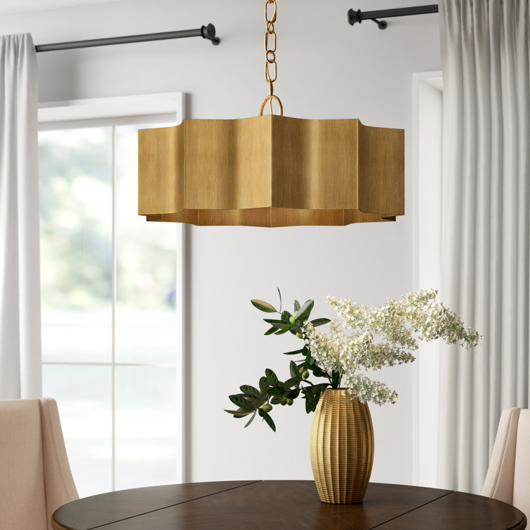 Shelby Starburst 22'' Drum Pendant Light in Gold Patina