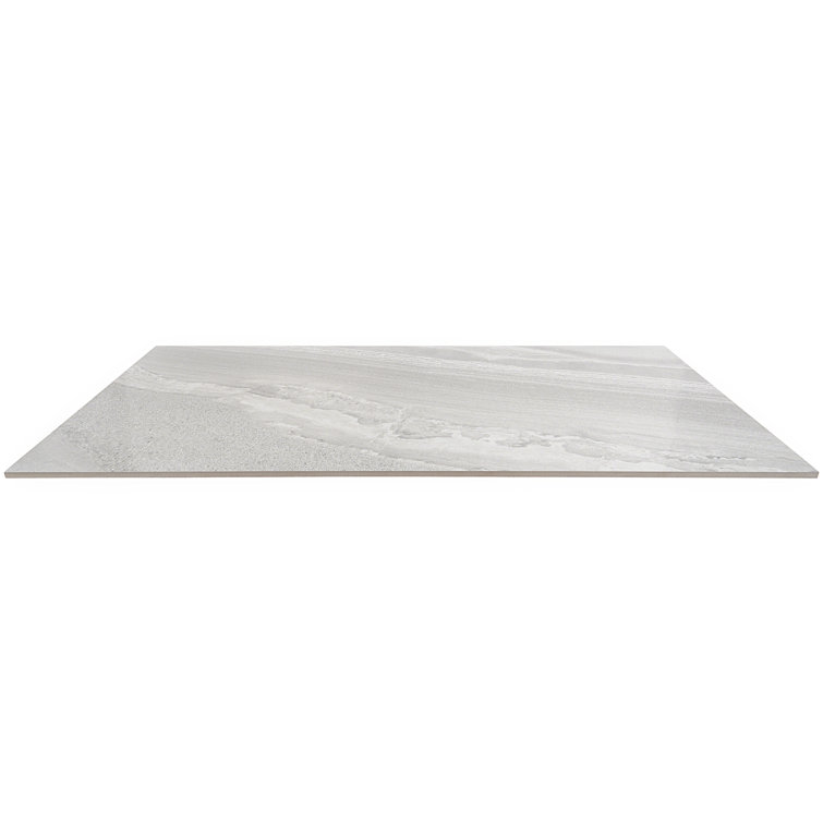 Gray 24x48 Polished Porcelain Marble Look Tile