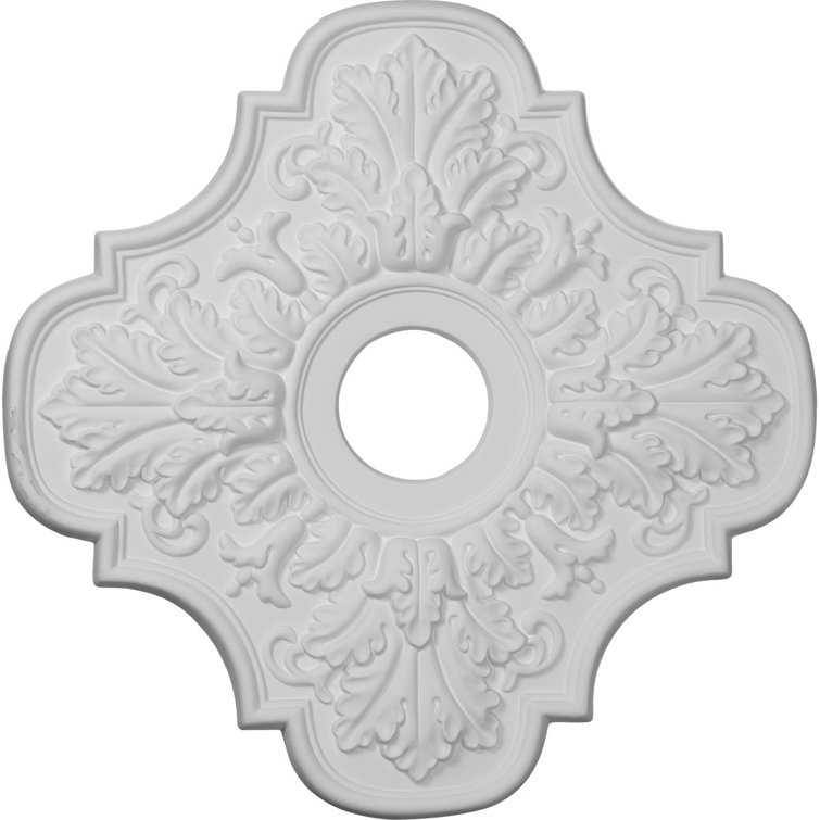 Primed White Polyurethane Peralta Ceiling Medallion, 17.75 Inches