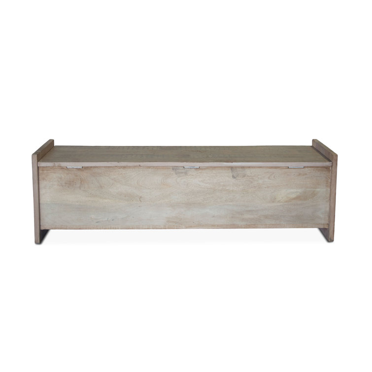 Cordoba Reclaimed Teak Wood Storage Bench with Geometric Design