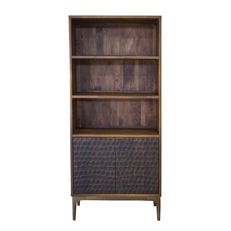 Santa Cruz Vertical Mango Wood Bookcase with Iron Accents