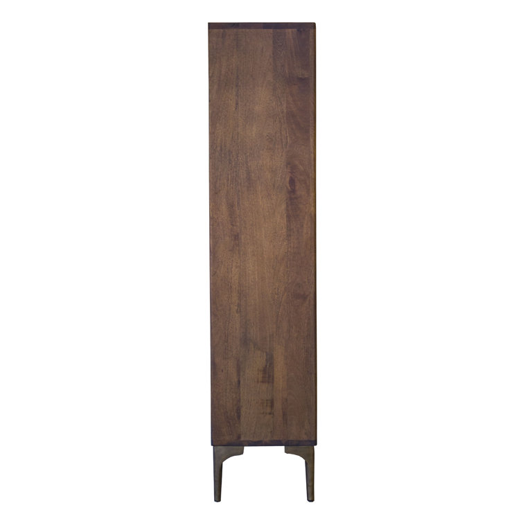 Santa Cruz Vertical Mango Wood Bookcase with Iron Accents