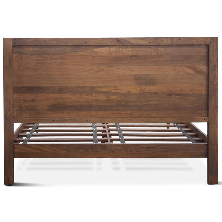 Santa Cruz King Platform Bed with Hand-Carved Wood and Iron Accents