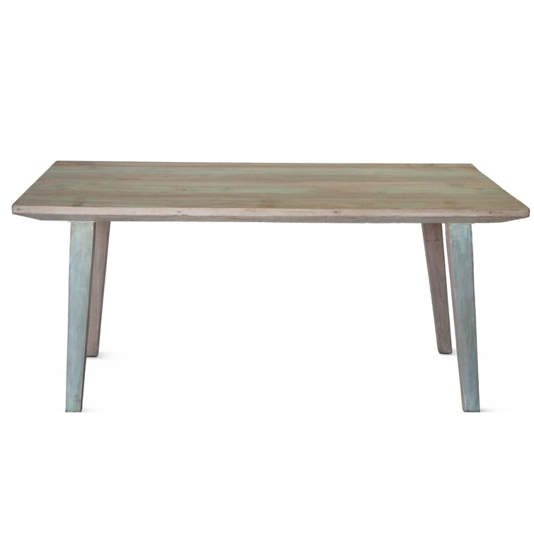 Vintage Teal Reclaimed Teak Wood 6-Seater Dining Table