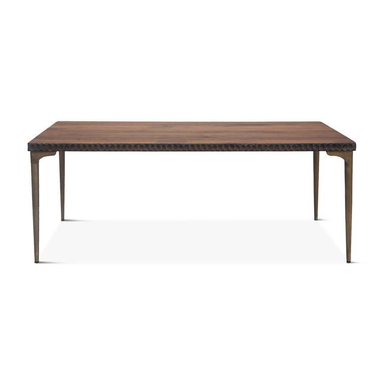 Vallarta Contemporary Mango Wood Dining Table with Iron Accents