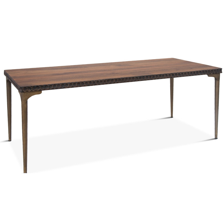 Vallarta Contemporary Mango Wood Dining Table with Iron Accents