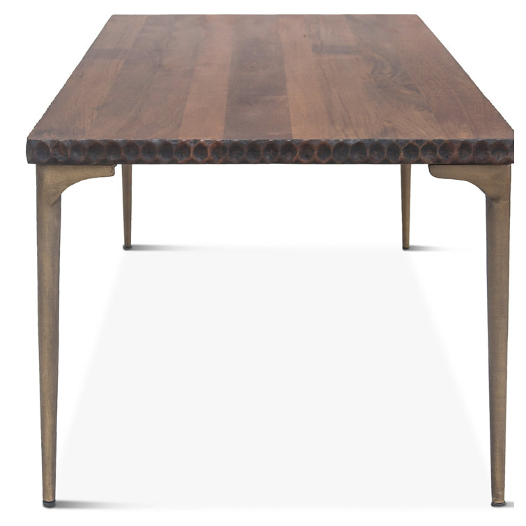 Vallarta Contemporary Mango Wood Dining Table with Iron Accents