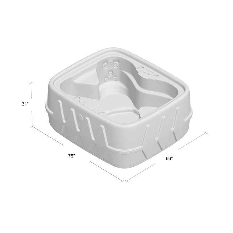 Graystone 4-Person Plug & Play Hot Tub with LED Waterfall